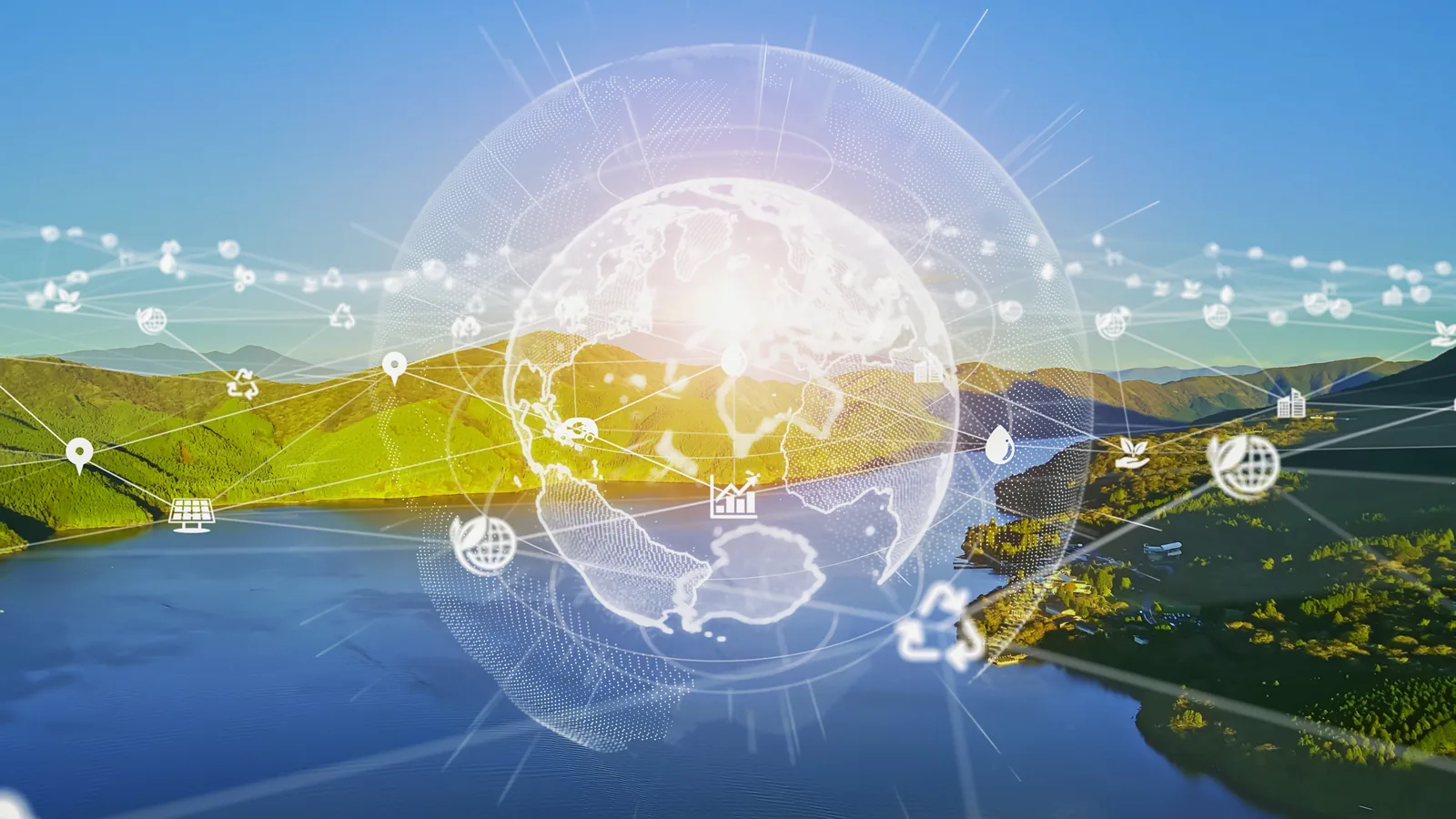 Sustainable supply chain and packaging technology concept