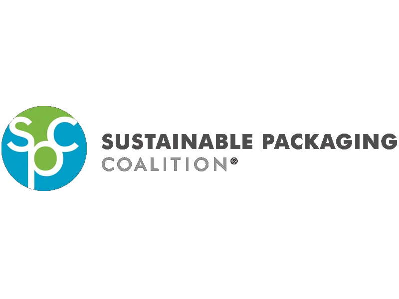 Sustainable Packaging Coalition mark from PKG sustainability materials